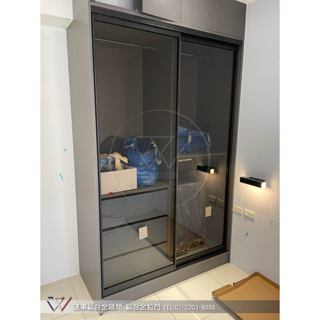 遠東鋁框拉門-衣櫃拉門 更衣室隔間 廚房隔間 強化玻璃 黑色/灰色玻璃 活動拉門 大片玻璃 鏡子 烤漆/夾砂玻璃