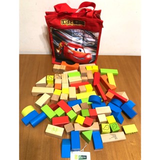 DISNEY CARS 汽車總動員 閃電麥坤 收納袋+德國 HAPE ECO 環保無毒 創意積木 動物積木 疊疊樂