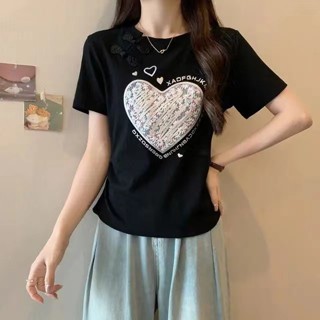 大尺碼女生上衣 字母印花短袖T 新中式盤扣設計 三色 顯瘦休閒上衣百搭時尚女裝100kg適穿
