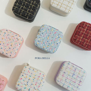 <Porabella>新款小香風首飾盒 簡約多色珠寶盒 小巧輕便 絨布盒飾品盒 戒指項鍊耳環耳夾收納 飾品收納 交換禮物