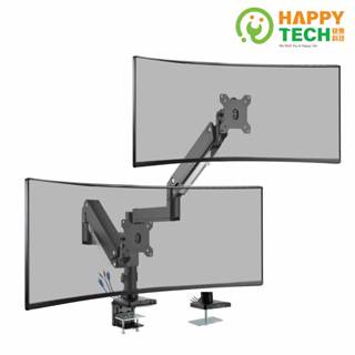 【HappyTech】T72-C024UP 鋁合金17-42吋 雙手臂 懸浮螢幕 大承重氣壓式 桌上型 電腦螢幕支架 夾
