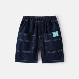 【WELLKIDS】腰鬆緊休閒牛仔五分褲 造型貼標 | 媽咪愛