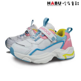 【KangaROOS】美國袋鼠鞋 FUSION 2 童鞋 老爹鞋 慢跑鞋 透氣網布 白 KK32323｜哈布童鞋