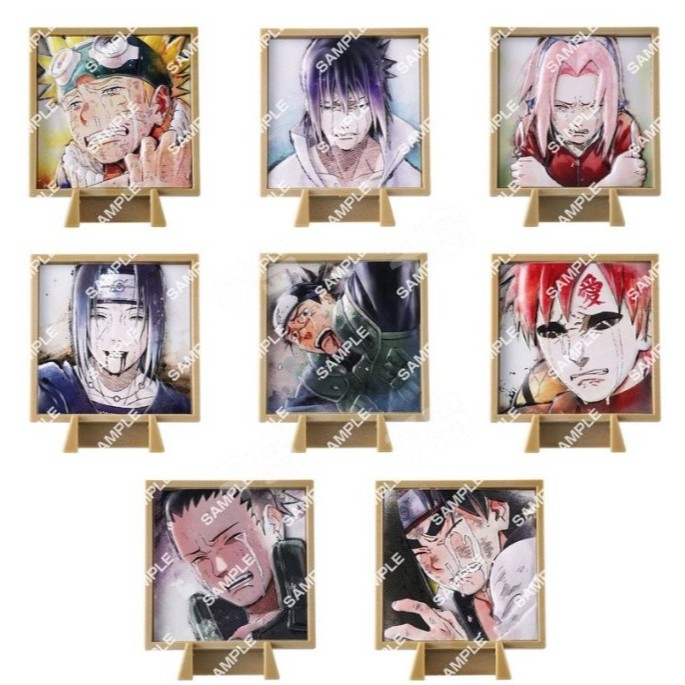 日版 全新 火影忍者 浮雕立牌 轉蛋 宇治波 鼬 佐助 我愛羅 伊魯卡 鹿丸 名場面 哭泣 立牌 3D 立架 正版 扭蛋