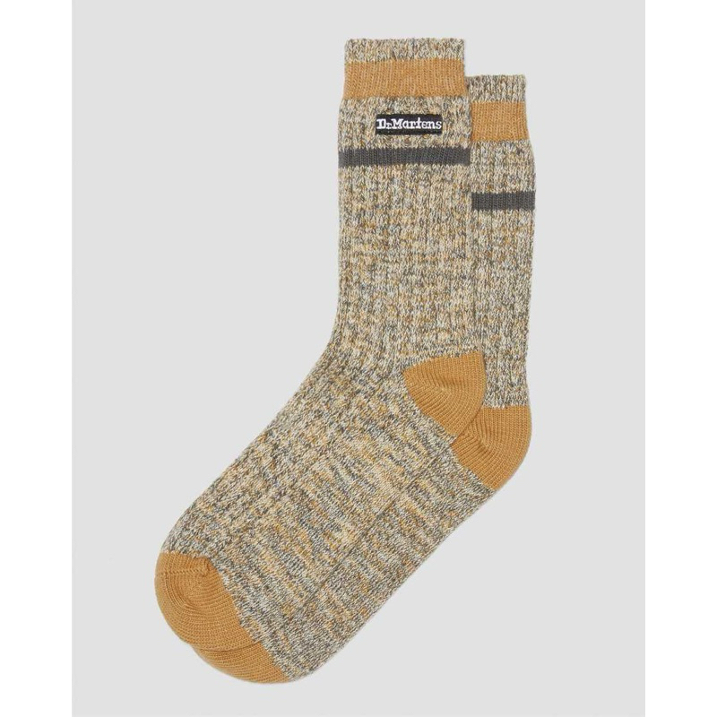全新轉賣 Dr.Martens馬丁大夫Marl Socks Logo混色長襪 中筒襪 Tan Brown咖啡色
