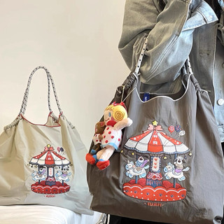 日本代購ball&chain刺繡 旋轉木馬🎠 挎帆布包購物袋通勤包包