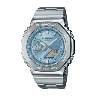 【CASIO 卡西歐】G-SHOCK 高質感金屬 天際藍 簡約百搭 八角形錶殼 GM-2110D-2A 44.4mm