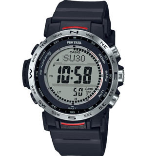 【CASIO 卡西歐】PRO TREK 電波 太陽能電力 三重感應器 戶外探險 PRW-35-1A 44.6mm