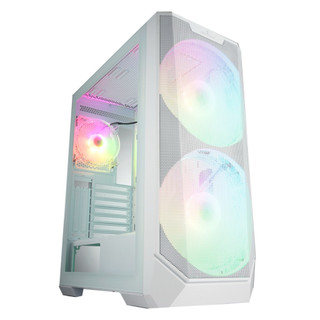 Superchannel 視博通 幻彩男爵 白色 鐵網 ARGB TYPE-C 直立顯示卡 20cm 風扇 電腦機殼