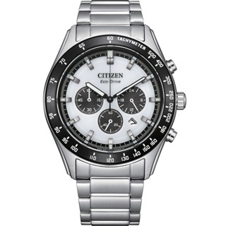 CITIZEN 星辰 賽車風格光動能三眼計時手錶 送禮推薦 CA4674-58A