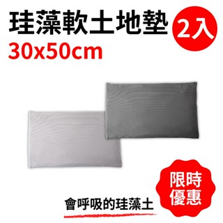 【UdiLife】矽藻土吸水軟地墊 2入組合 矽藻土腳踏墊 吸水地墊 送止滑墊 矽藻 浴室 珪藻土 腳踏墊