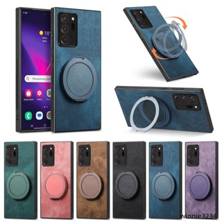 復古簡約可旋轉支架一體殼適用三星Note 20 ultra note10 plus note9手機殼 保護殼套 防摔全包