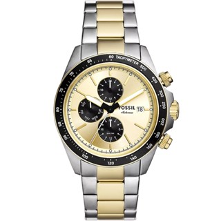FOSSIL Autocross 三眼計時多功能手錶 送禮首選-銀x金/42mm BQ2876