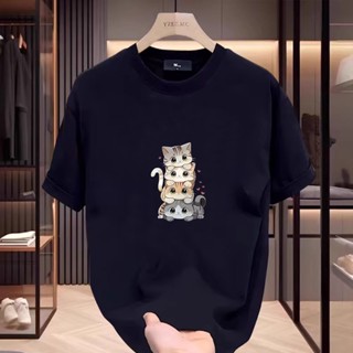 【董小姐】100%純棉短袖 圓領上衣 可愛印花上衣 女生上衣 寬鬆顯瘦上衣 日韓版上衣 無性別穿搭 oversizeT恤