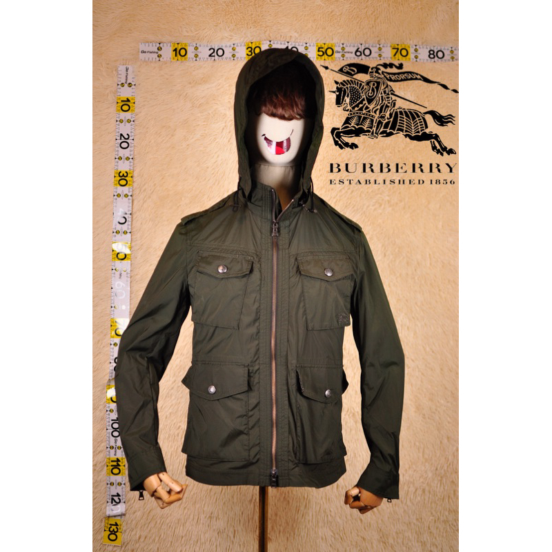 BURBERRY二手正品黑標軍綠色M-65軍裝尼龍春秋款外套登山健行外套尺寸M碼 G箱B1068