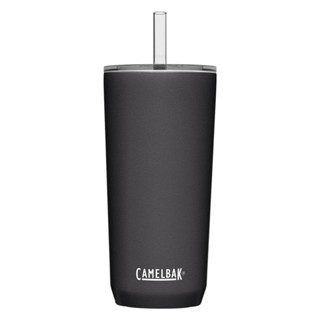 【美國CamelBak】600ml Straw Tumbler 雙層不鏽鋼吸管杯(保冰)黑/ CB2747001060
