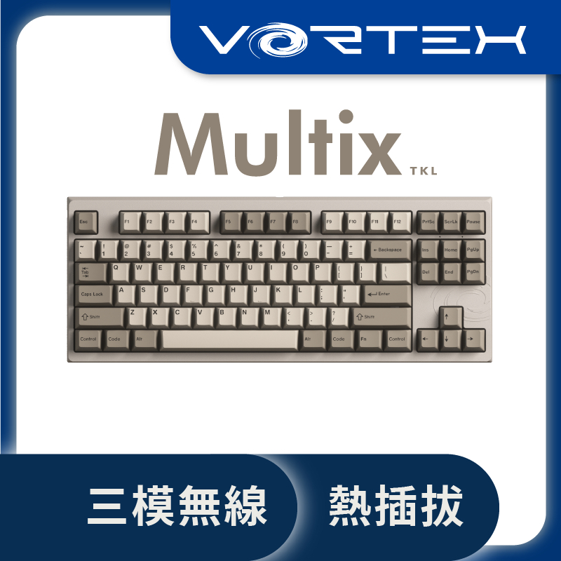 【VortexKeyboard】Multix TKL VIA 80% 配置 三模機械式藍芽2.4G無線鍵盤 英文雙射鍵帽