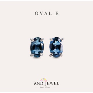 [安珠] 託帕石 倫敦藍 藍色 橢圓 4*6mm 耳環 經典系列 Oval E 寶石銀飾 AND JEWEL