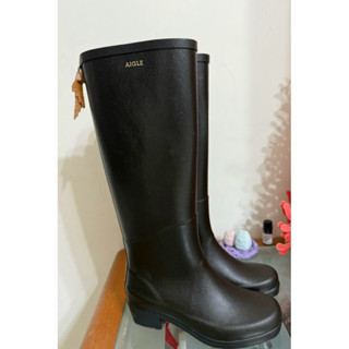 Aigle 經典長筒膠靴 黑色雨靴 雨鞋 35號