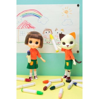 絕版Odeco doll & Nikki doll （蠟筆）日本製人形娃娃