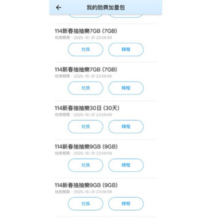 中華電信4G儲值勁爽加量包 5G 7GB 9GB 30日 網路流量 計量包 行動上網加值