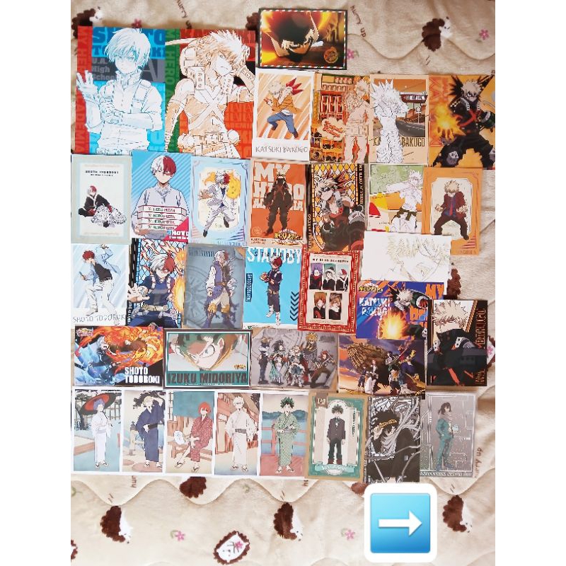 正版 我的英雄學院 綠谷出久 爆豪勝己 轟焦凍 相澤消太 浮世繪 明信片 拍立得 特典 紙片 原畫 小卡