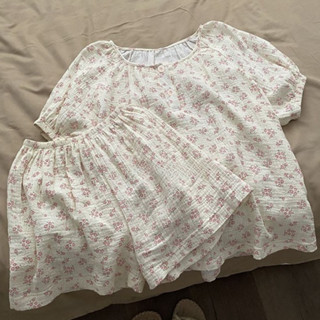 【臺灣發貨】新款甜美碎花睡衣女款夏季短袖短褲學生可外穿ins家居服套裝 家居服 碎花睡衣 舒服的睡衣 短袖家居服套裝