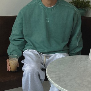 正韓復古水洗棉字母線條剪裁長袖衛衣 4色 YUPPIE 預購商品 0224