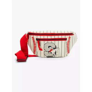 預購 💜空運💜美國 Peanuts Snoopy 史努比 腰包 背包 包包 Baseball棒球條紋