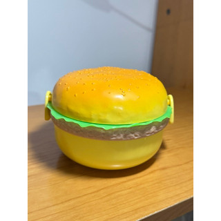漢堡造型餐盒塑膠餐盒含小湯匙小叉子