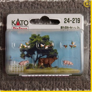 KATO 24-219 動物套組(牛、豬、雞、貓、鴨)(1/150)N規鐵道人形人物情景微型縮小袖珍手作模型 亞歐市集
