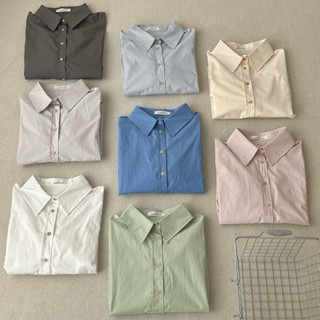 「FOR GIRLS」hello spring! 韓版清新長袖襯衫（8colors）襯衫 女上衣 長袖上衣 女生長袖