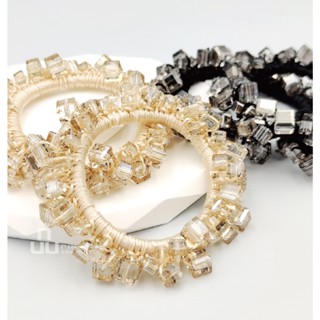 Pin Couture 精緻水晶珠髮圈 輕奢百搭髮束 重手工水晶珠髮圈 造型髮圈 禮物首選/ 素色/ 單支