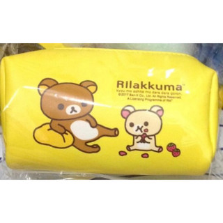 全新Rilakkuma 正版授權 拉拉熊 橢圓 大筆袋 仿皮 鉛筆盒 化妝包 收納包