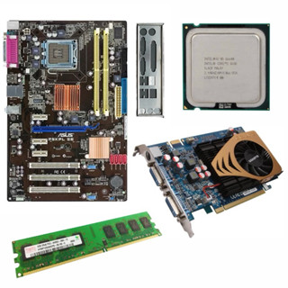 合售775 Asus 主機板CPU 記憶體 顯示卡 DDR2 Q6600 9500 GT Intel 電腦