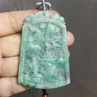 玉貴人…天然山水牌 飄陽綠烏雞翡翠玉墜項鍊，特價