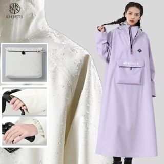 【泡芙小店】輕量機車雨衣男女同款一件式雨衣成人帶袖加長防暴雨收納袋摩托車雨披