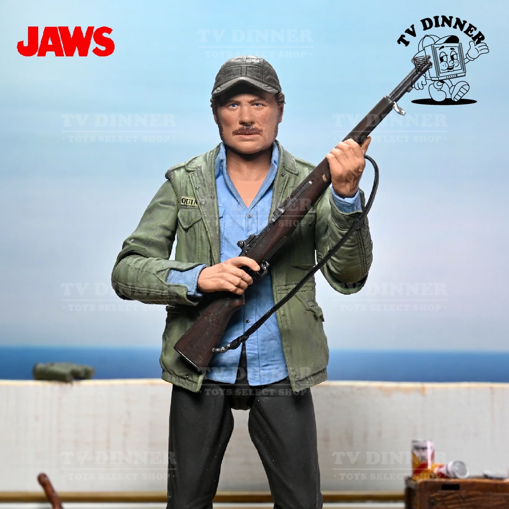 ❰電視晚餐❱ ❰預購❱ NECA 大白鯊 JAWS 50週年紀念版 山姆昆特 7吋可動人偶 公仔 收藏品
