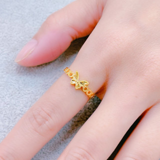 🧧銘峰銀樓🧧 純金9999 黃金晶亮蝴蝶造型戒指 (活動戒圍) 354823422 / 354843422