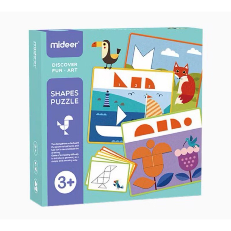 近全新彌鹿 Mideer shapes puzzle 幾何木片拼圖