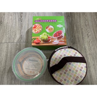 商品名稱：AKWATEK 密扣式玻璃保鮮盒提袋組-保鮮盒650ml+保溫袋