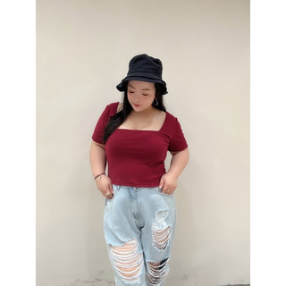-預-Ha自訂款+加大尺碼/前後兩穿！盾牌領坑紋Bra Top(墊可拆)
