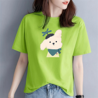現貨2025夏季新款 S-3XL 風箏狗狗美式復古上衣 oversize 梨形身材遮臀上衣 100%純棉上衣寬鬆A063