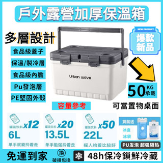 戶外露營加厚保溫箱 野炊擺攤冷藏 箱戶外野營手提箱 便攜家用野餐 戶外保冰箱 車用保溫箱 釣魚冰箱 保鮮保冷
