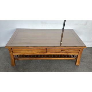 【宏品全新二手傢俱】推薦宏品二手傢俱館 A5021702*柚木2抽大茶几*讀書桌 電腦桌工作桌 茶几 餐桌 戶外桌 中古