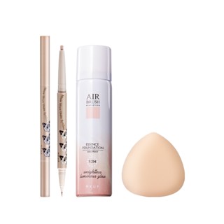 MKUP 美咖【新品上市】水汪汪大眼雙頭臥蠶筆+空氣感精華粉底液SPF19★★★★+彈力氣墊粉撲｜MKUP美咖官方旗艦館