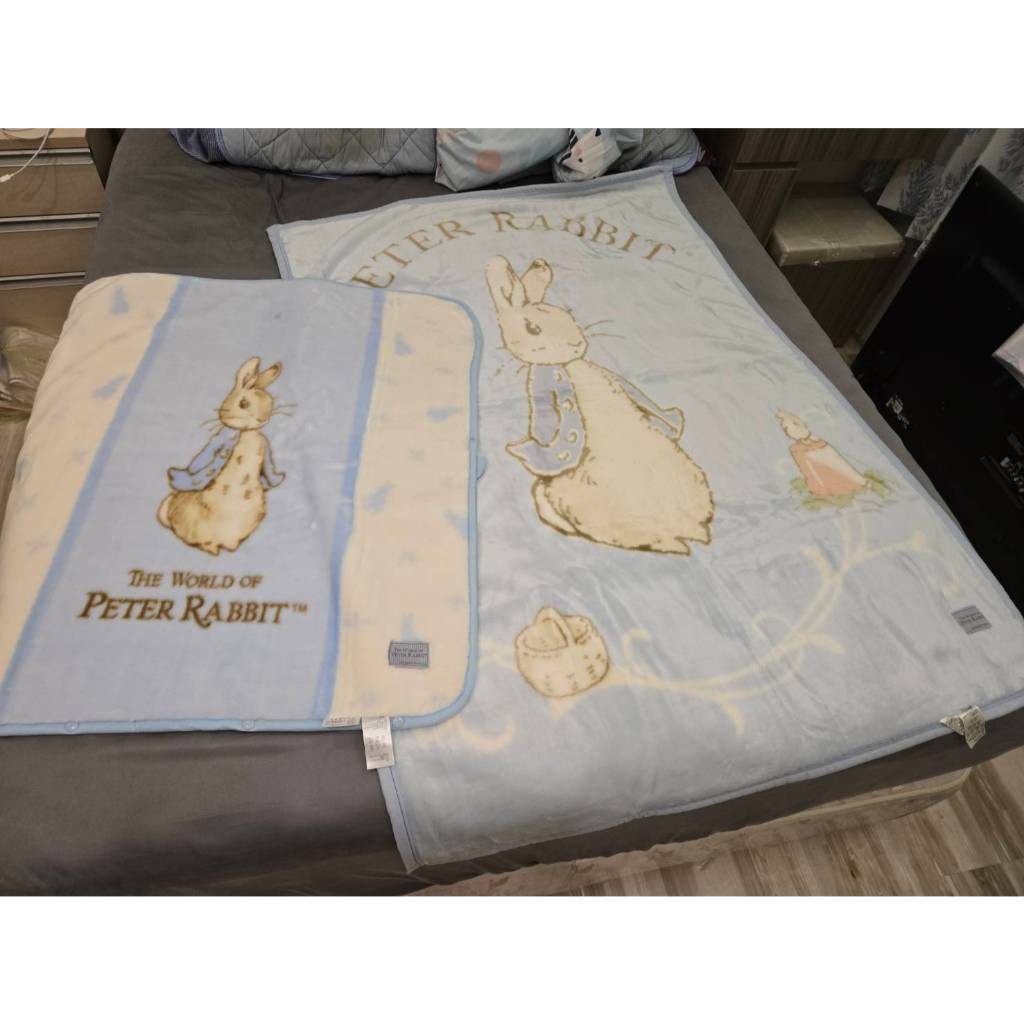 【全新】奇哥Peter Rabbit 清新彼得兔幼兒毛毯 經典比得兔嬰兒防踢袖毯 (無紙盒提袋)