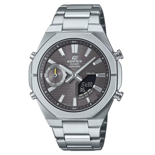 CASIO 卡西歐(ECB-S10D-8A) EDIFICE 智慧藍芽手機連結 纖薄舒適 雙顯錶-灰