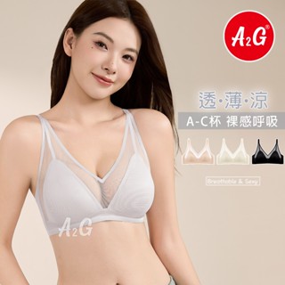 A2G®【透、薄、涼、性感網紗】臺灣獨賣 無鋼圈內衣 背片網紗 軟支撐不跑杯 無痕內衣 透氣不悶熱 上薄下厚 219