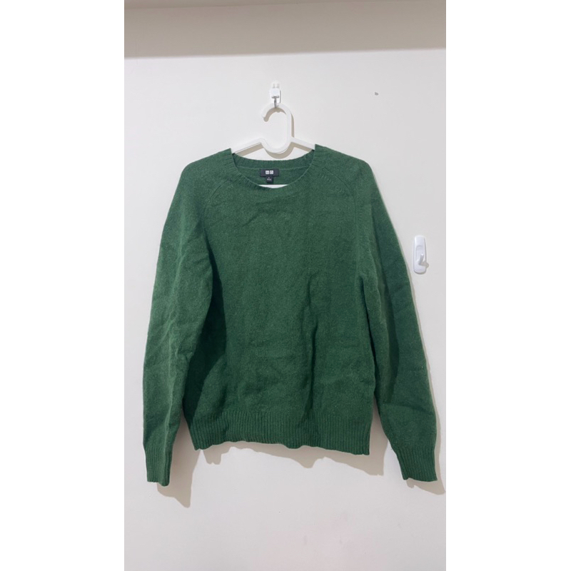 uniqlo 圓領針織毛衣 綠 L